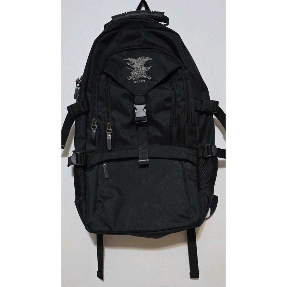 Tactical Military Hiking Backpack Bug Out Bag Black Padded Slip Multi Use Range‎